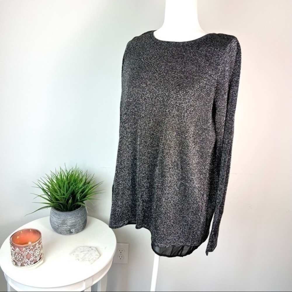 Long Tall Sally Metallic and Georgette Sweater size XS